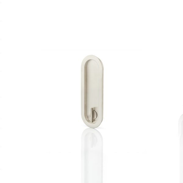 Maurice low profile oval recessed pull with privacy turn/release