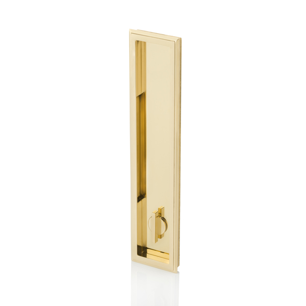 Darlington solid brass recessed pull with privacy turn/release