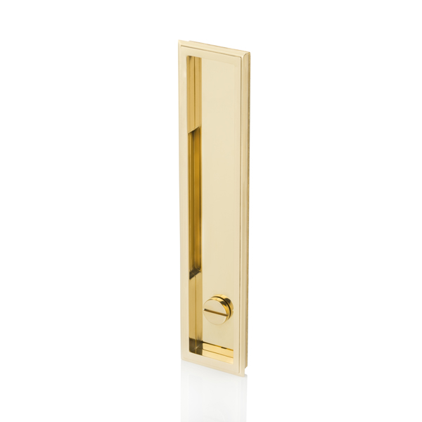 Darlington solid brass recessed pull with privacy turn/release