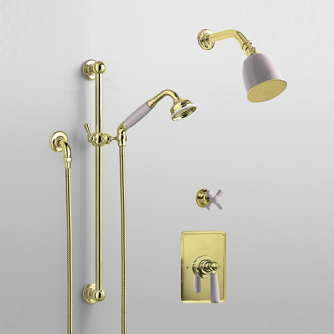 Rockwell shower layout RW1 with rail shower, wall shower & single lever shower mixer