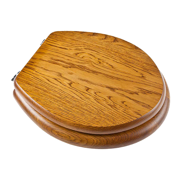 Timber Toilet seat in Golden Oak The English Tapware Company
