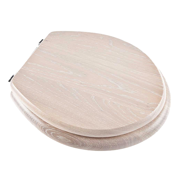 Timber Toilet seat in Washed Oak The English Tapware Company