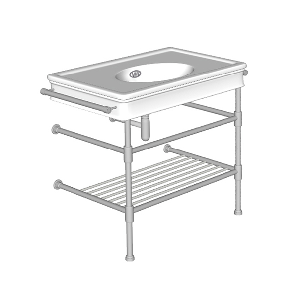 Lonsdale 860mm large basin with rail mount holes on basin stand