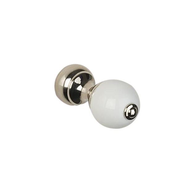 Lonsdale small hook with porcelain ball tip, black or white