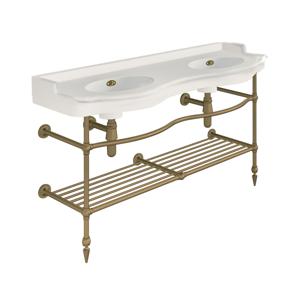 Paris 1410mm double on two leg basin stand. Zero, one or three tap holes.