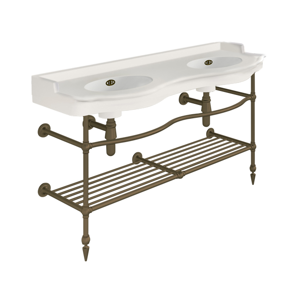 Paris 1410mm double on two leg basin stand. Zero, one or three tap holes.