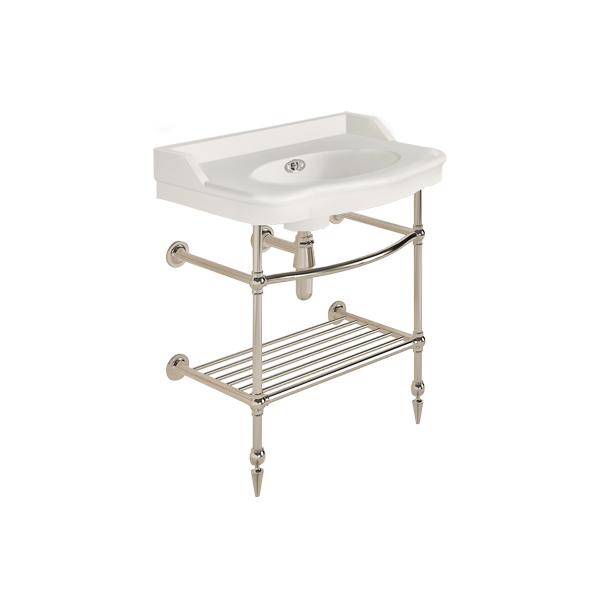 Paris 760mm basin on basin stand. Zero, one or three tap holes.