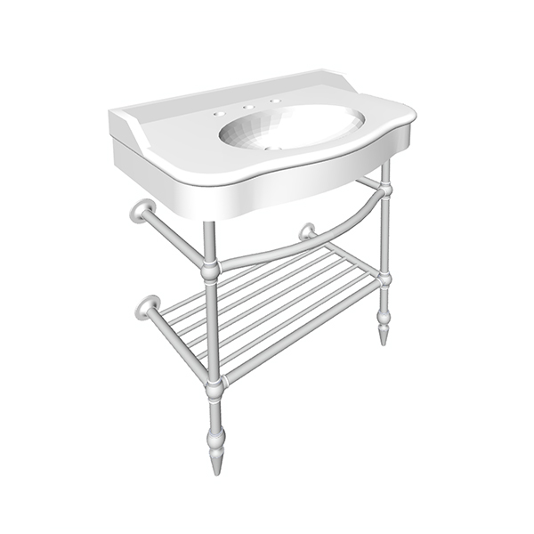 Paris 760mm basin on basin stand. Zero, one or three tap holes.