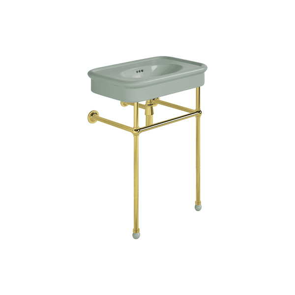 Rockwell 610mm Willow Green basin on Basin Stand. Zero, one or three tap holes.
