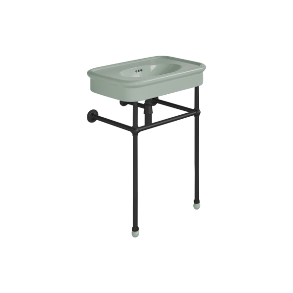 Rockwell 610mm Willow Green basin on Basin Stand. Zero, one or three tap holes.