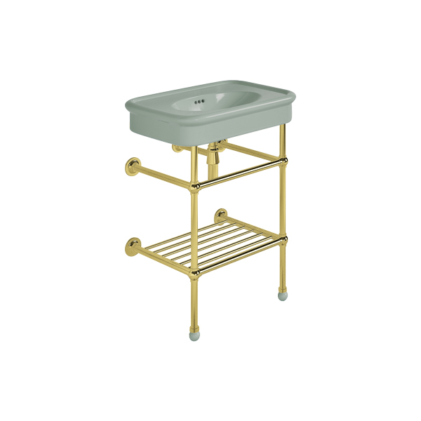 Rockwell 610mm Willow Green basin on Basin Stand. Zero, one or three tap holes.