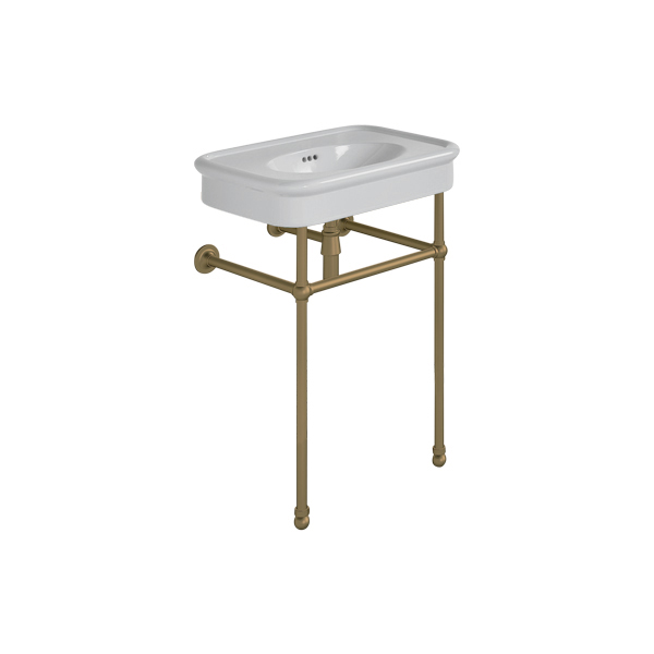 Rockwell 610mm Seattle Grey basin on basin stand. Zero, one or three tap holes.