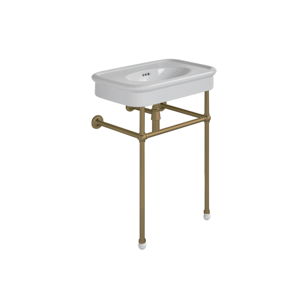 Rockwell 610mm Seattle Grey basin on basin stand. Zero, one or three tap holes.