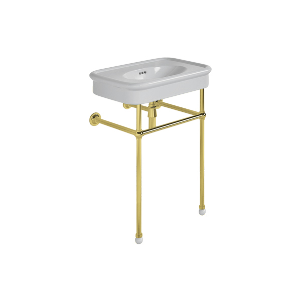 Rockwell 610mm Seattle Grey basin on basin stand. Zero, one or three tap holes.