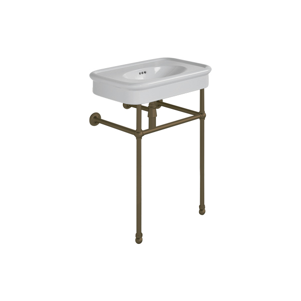 Rockwell 610mm Seattle Grey basin on basin stand. Zero, one or three tap holes.