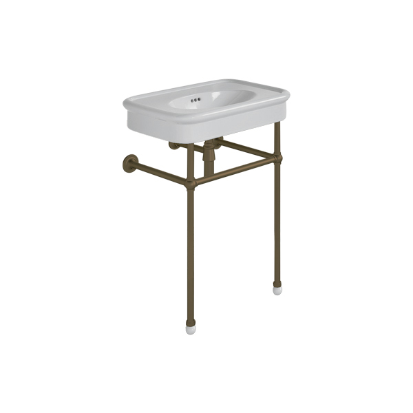 Rockwell 610mm Seattle Grey basin on basin stand. Zero, one or three tap holes.