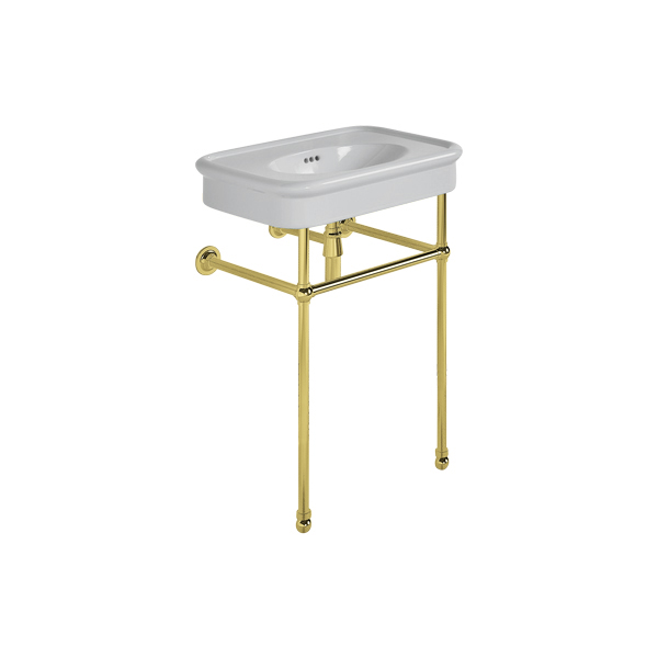 Rockwell 610mm Seattle Grey basin on basin stand. Zero, one or three tap holes.