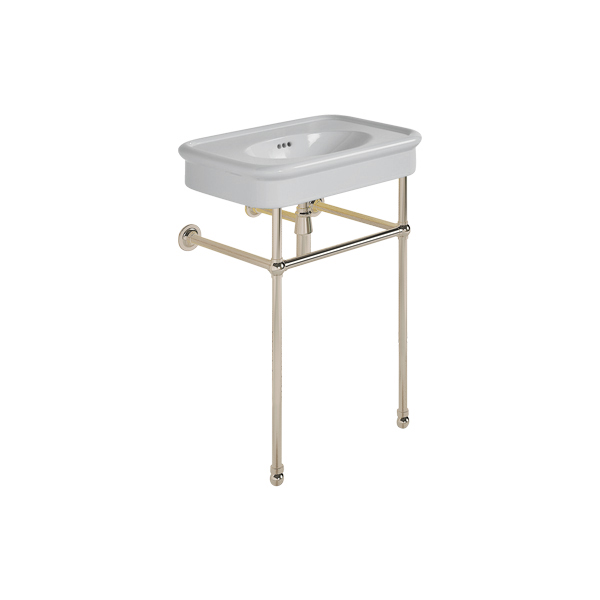 Rockwell 610mm Seattle Grey basin on basin stand. Zero, one or three tap holes.