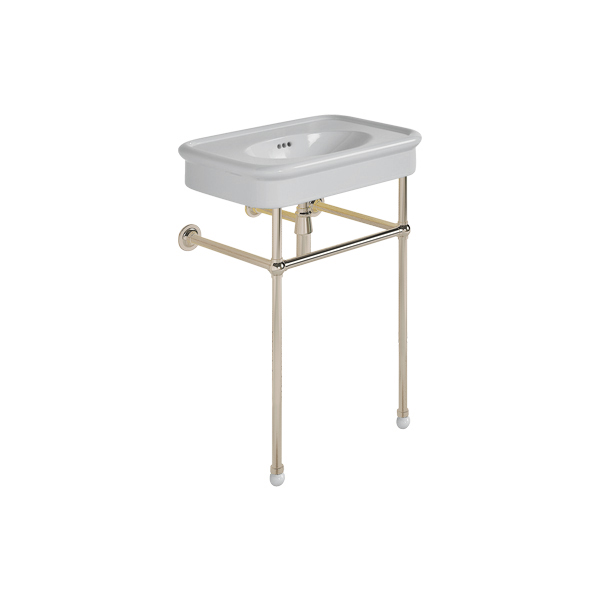 Rockwell 610mm Seattle Grey basin on basin stand. Zero, one or three tap holes.