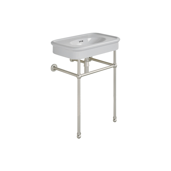 Rockwell 610mm Seattle Grey basin on basin stand. Zero, one or three tap holes.