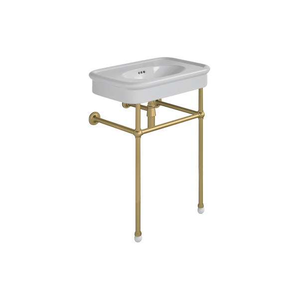 Rockwell 610mm Seattle Grey basin on basin stand. Zero, one or three tap holes.