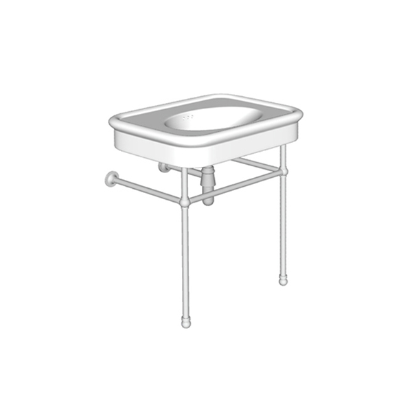 Rockwell 750mm Pale Pink basin on basin stand. Zero, one or three tap holes