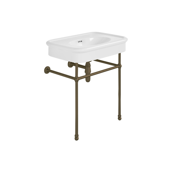 Rockwell 750mm White basin on basin stand. Zero, one or three tap holes
