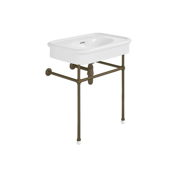 Rockwell 750mm White basin on basin stand. Zero, one or three tap holes