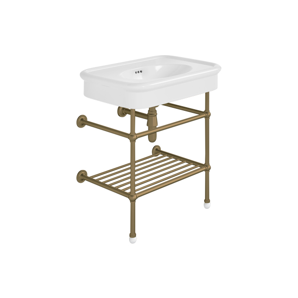 Rockwell 750mm White basin on basin stand. Zero, one or three tap holes