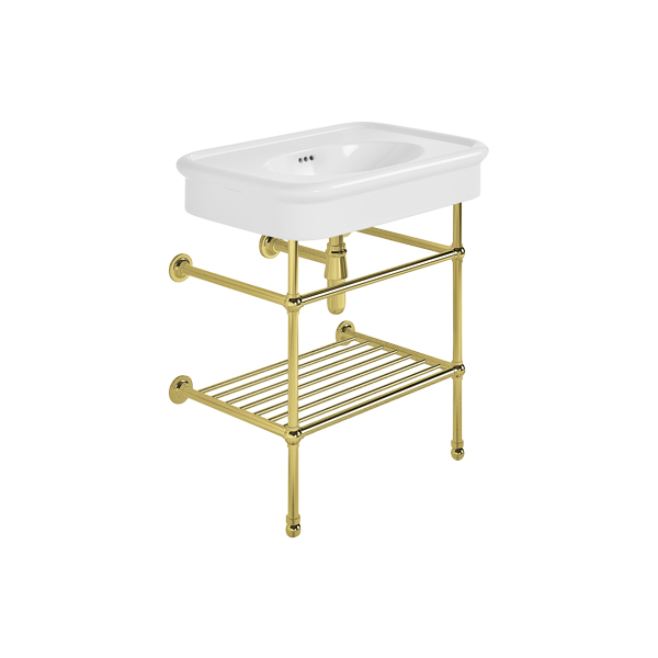 Rockwell 750mm White basin on basin stand. Zero, one or three tap holes