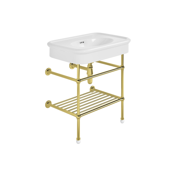 Rockwell 750mm White basin on basin stand. Zero, one or three tap holes