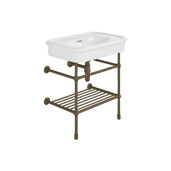 Rockwell 750mm White basin on basin stand. Zero, one or three tap holes