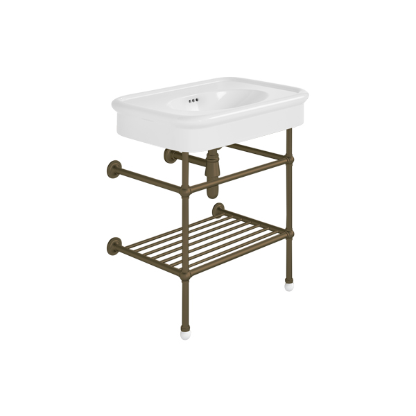 Rockwell 750mm White basin on basin stand. Zero, one or three tap holes