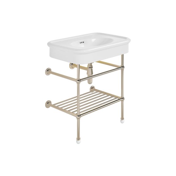 Rockwell 750mm White basin on basin stand. Zero, one or three tap holes