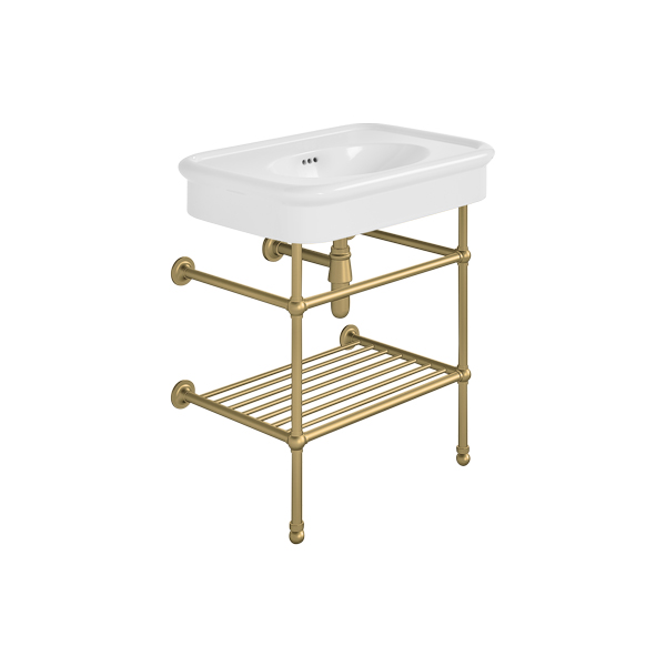 Rockwell 750mm White basin on basin stand. Zero, one or three tap holes