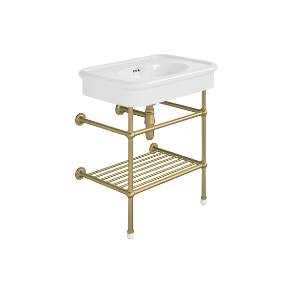 Rockwell 750mm White basin on basin stand. Zero, one or three tap holes