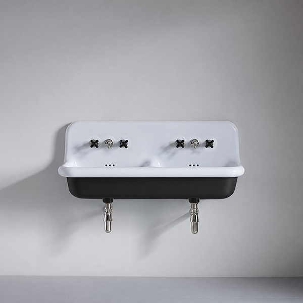 Rockwell double wall hung basin 1200mm in Graphite