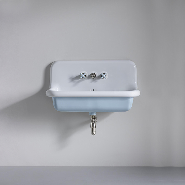 Rockwell large wall hung basin 900mm in Blue