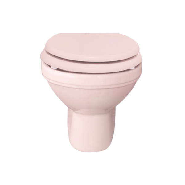 Rockwell wall hung toilet pan in Pale Pink